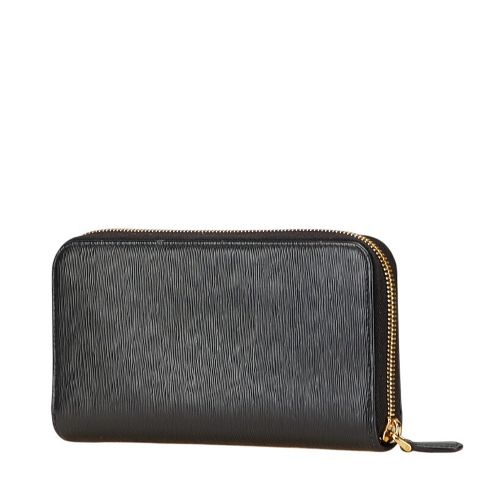Prada Wallet Long Black Leather Black